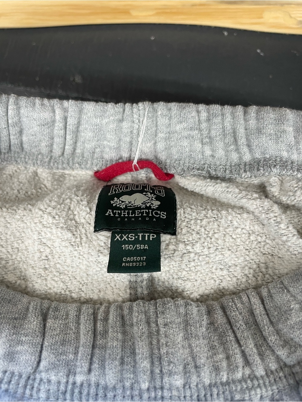 Roots Kids Light Gray Sweatpants with Red Drawcord Loop